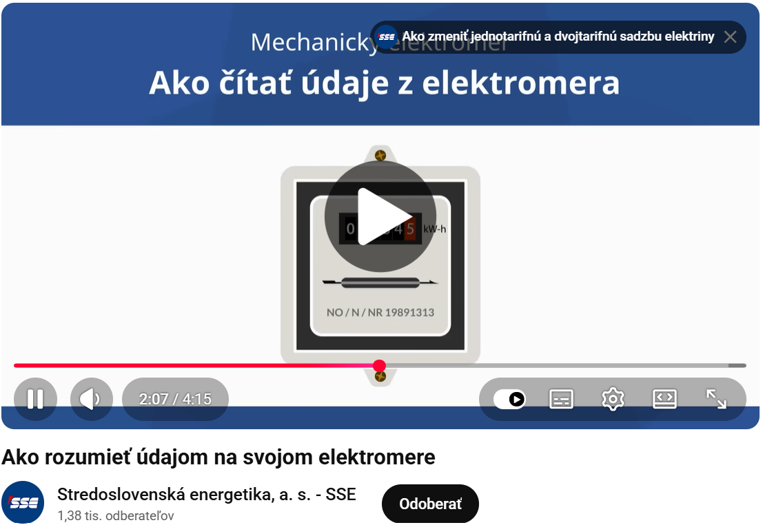 Odkaz na youtube kanál SSE